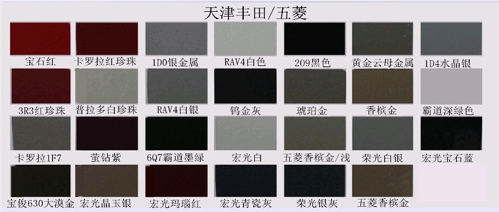 泡芙APP官网下载苹果漆色卡 天津丰田、五菱